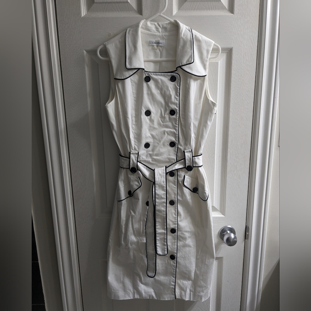 White CK dress with black detailing